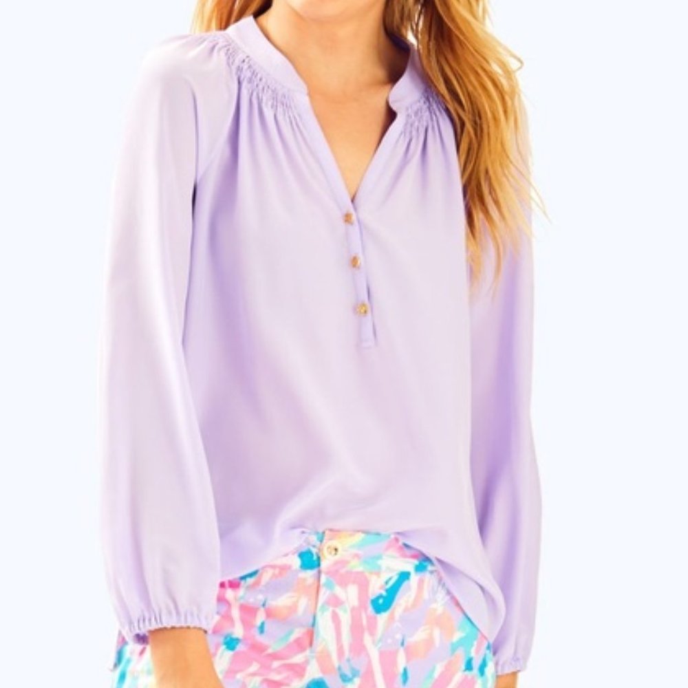 Lilly Pulitzer Elsa Silk Top - Lilac Verbena